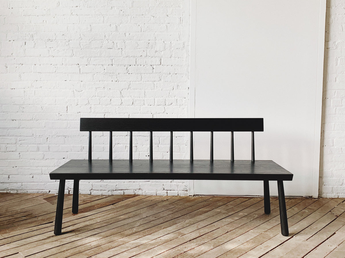 Pinned Leg Bench with Back