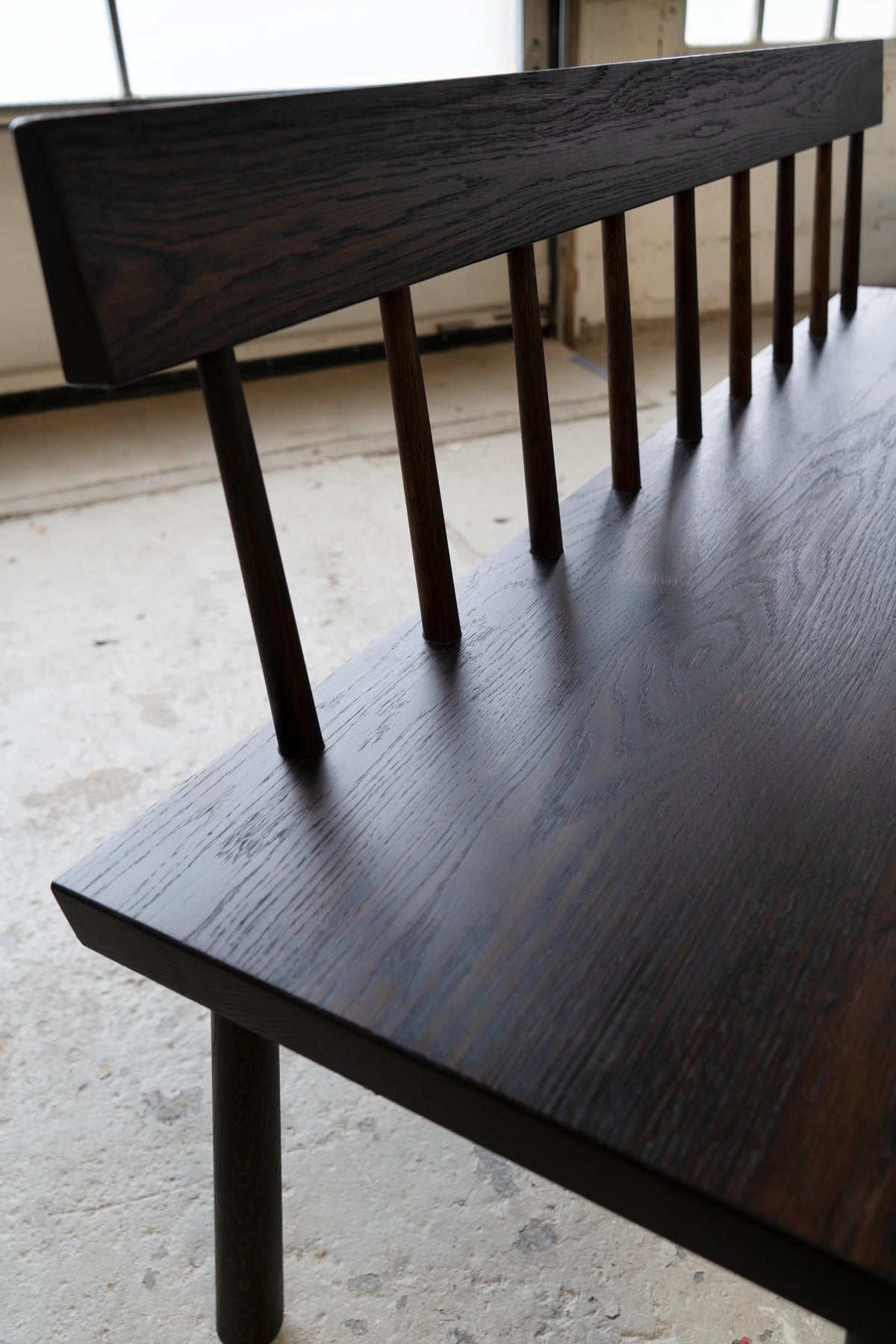 Pinned Leg Bench with Back