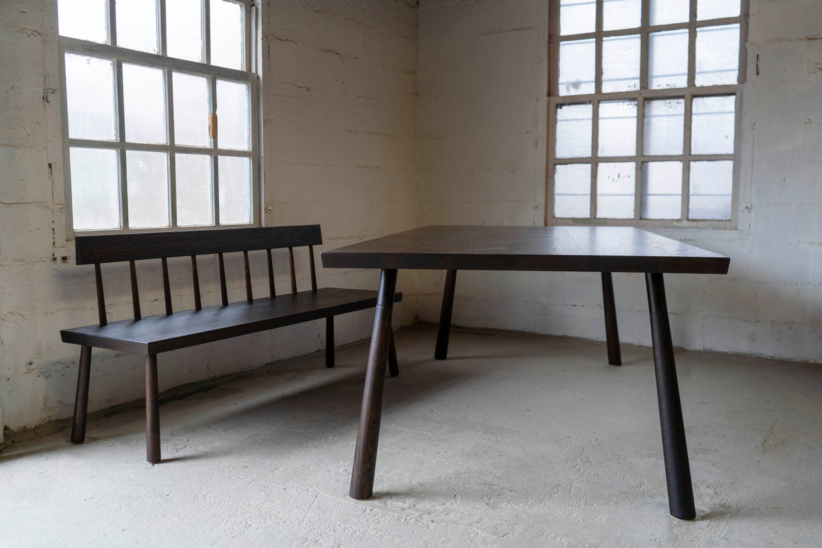 Pinned Leg Bench with Back
