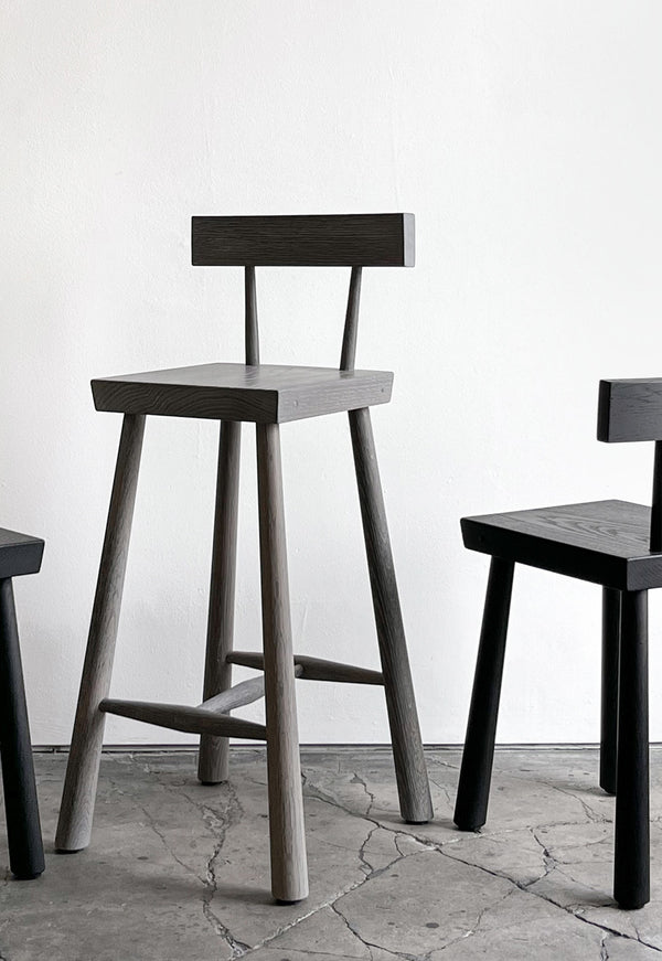 Low Rung Stool with Back