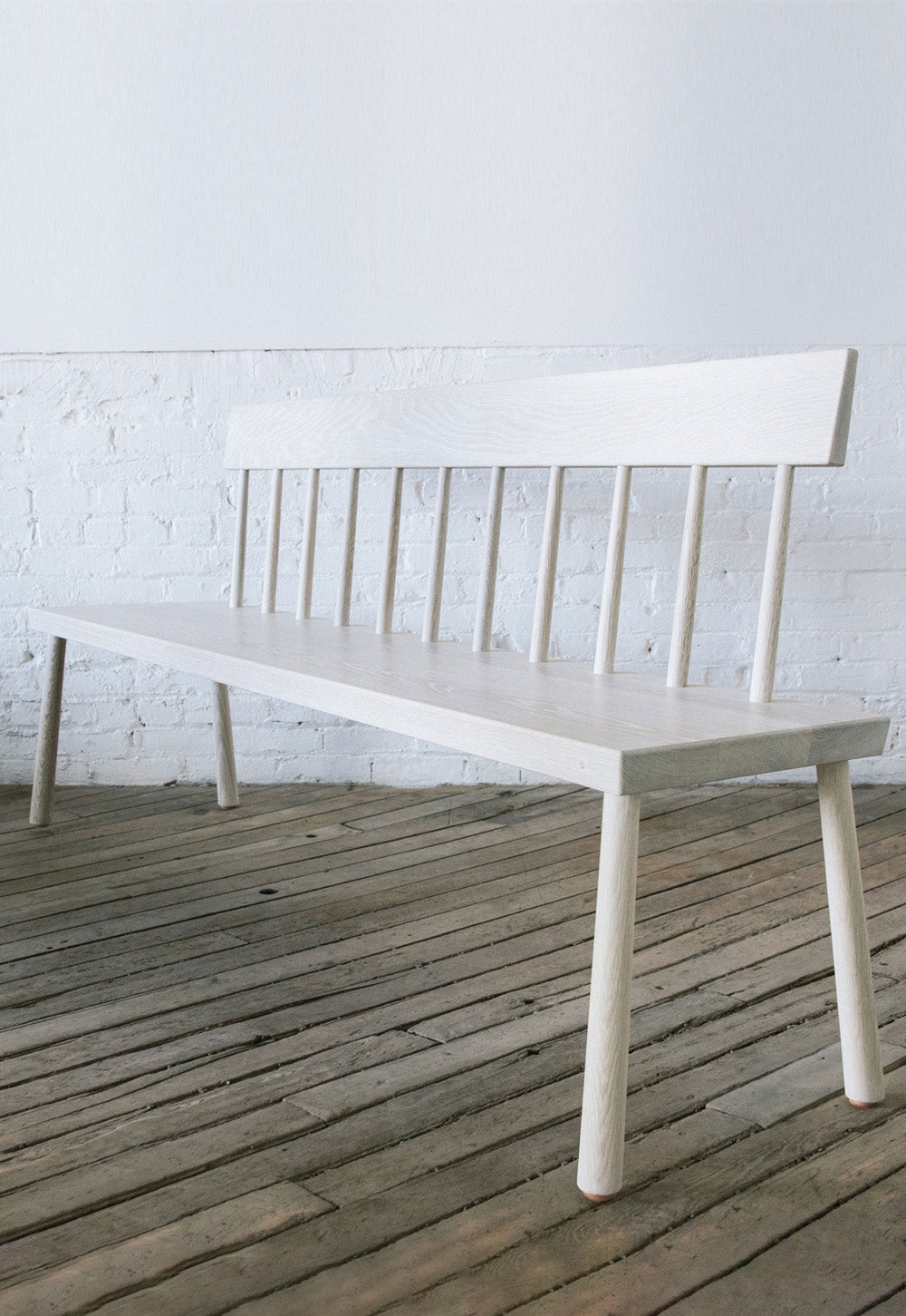 Pinned Leg Bench with Back
