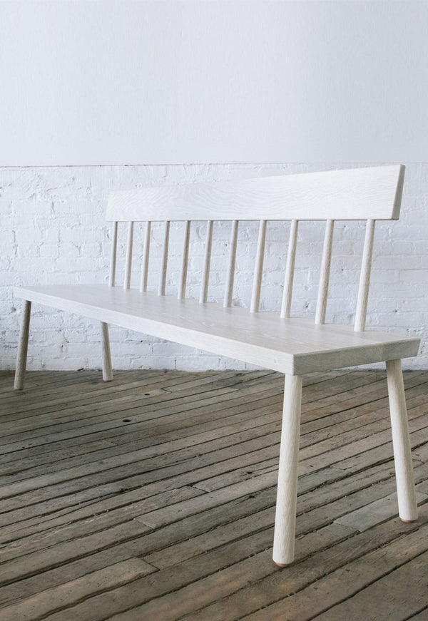Pinned Leg Bench with Back