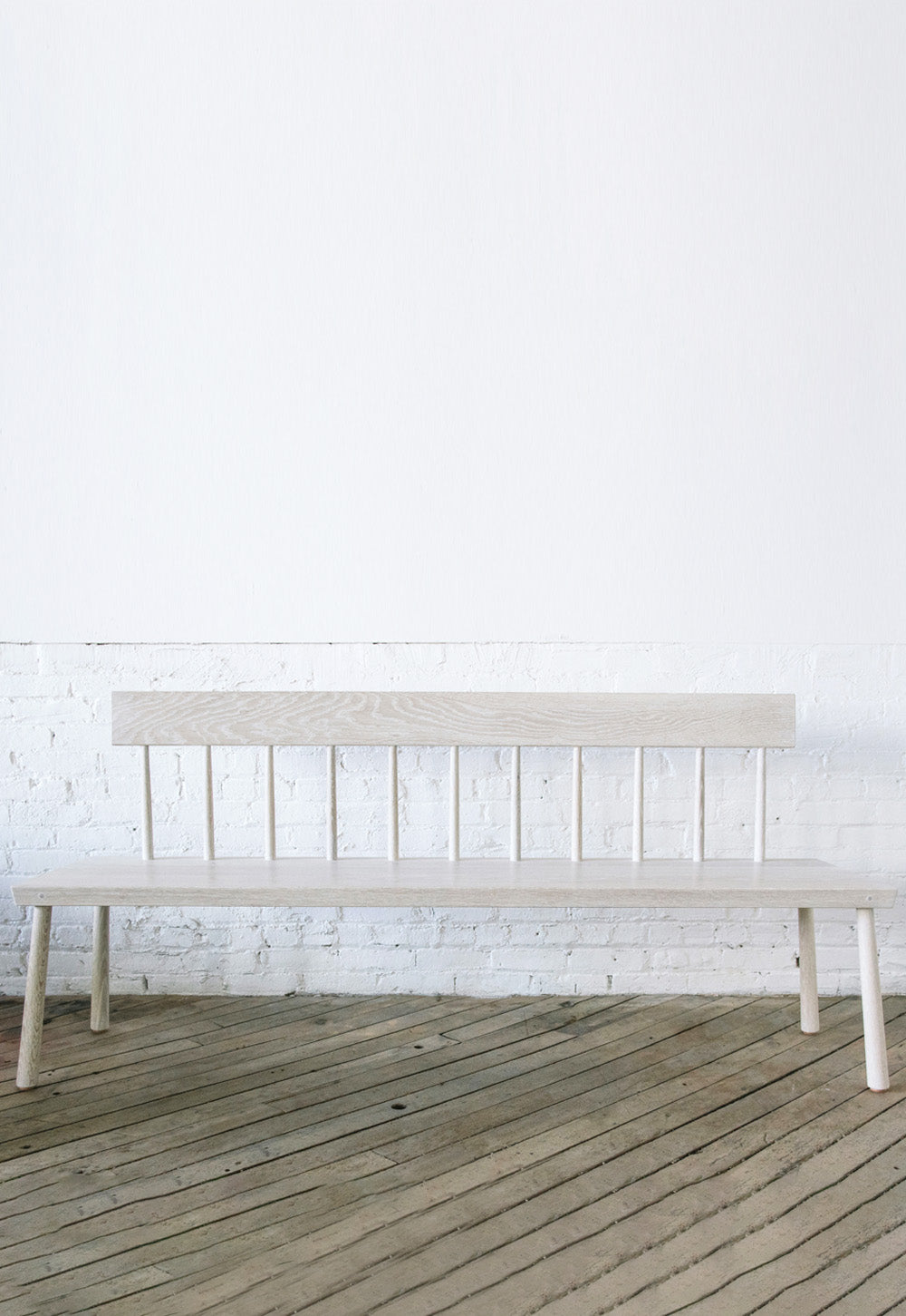 Pinned Leg Bench with Back