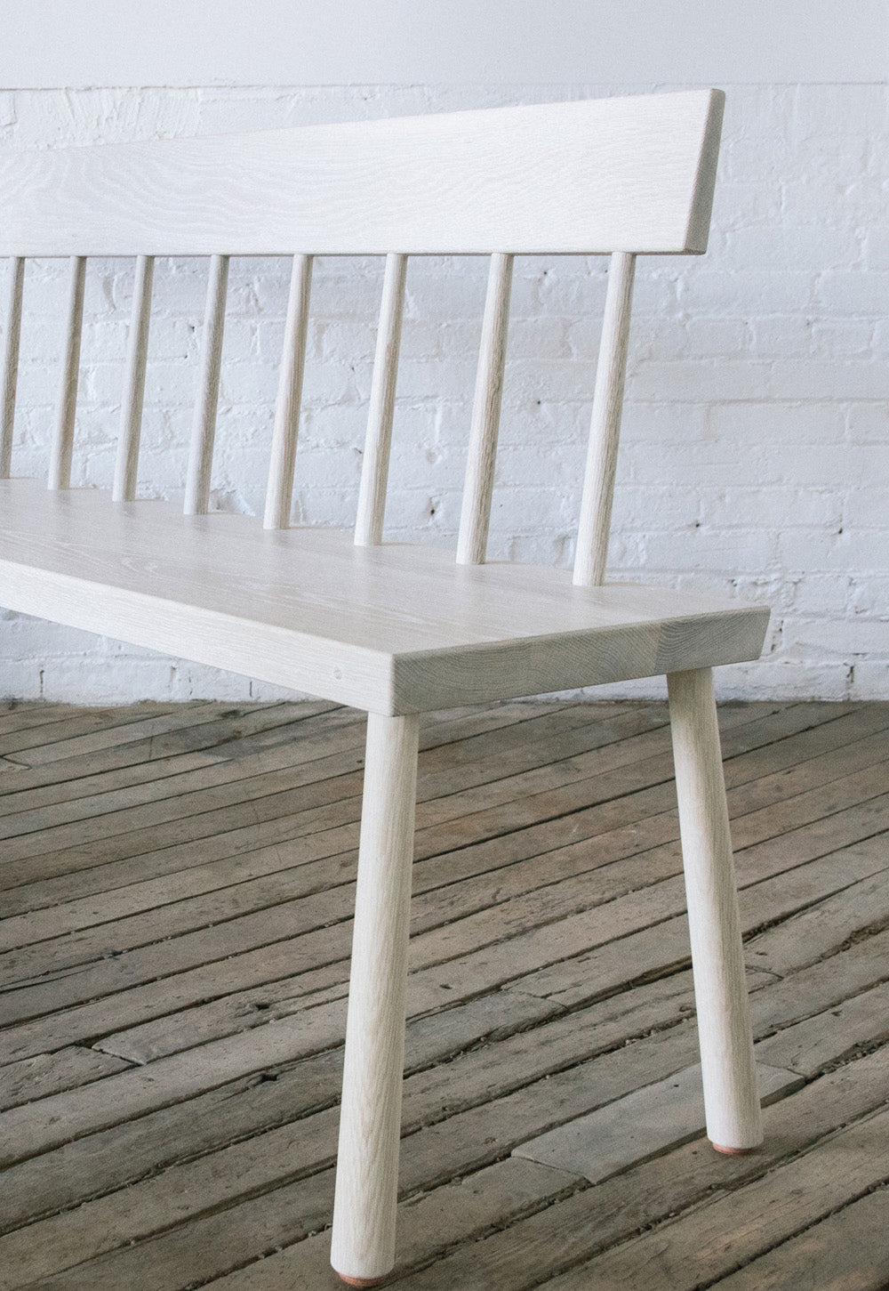 Pinned Leg Bench with Back